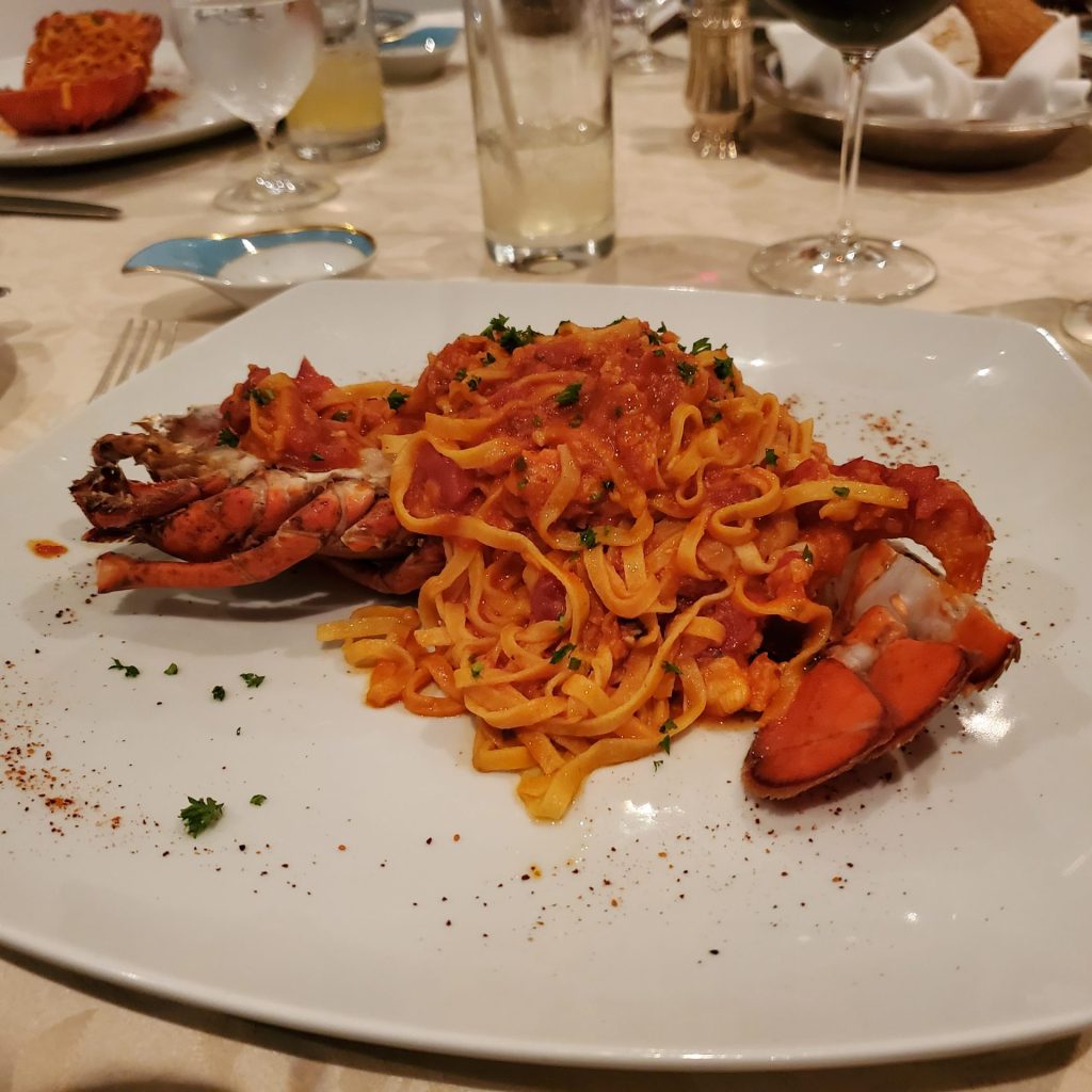 Lobster Pasta on the Oceania Regatta