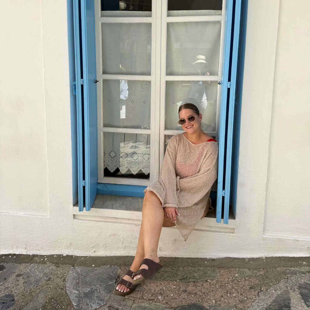 Kyra relaxing in Skopelos