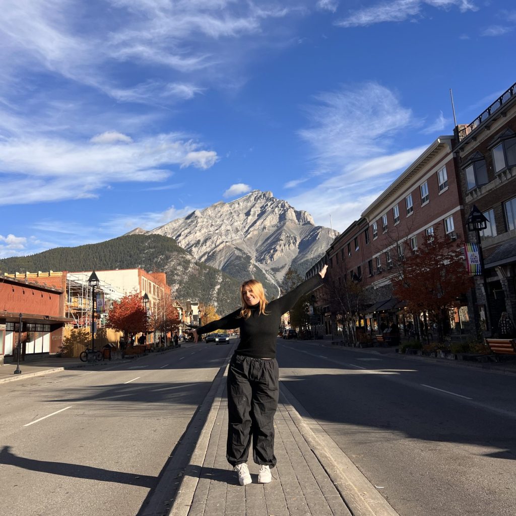 Molly soaking up the fresh air in Banff