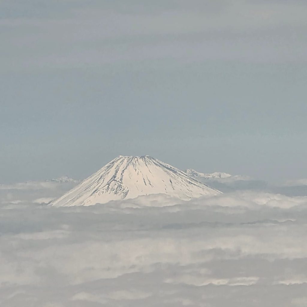 Viewing Mt Fuji from the plane