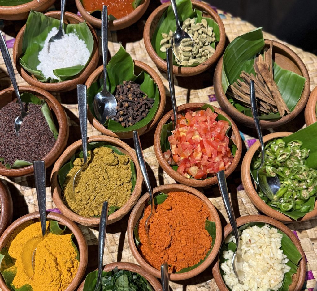 Ingredients for a traditional Sri Lankan meal