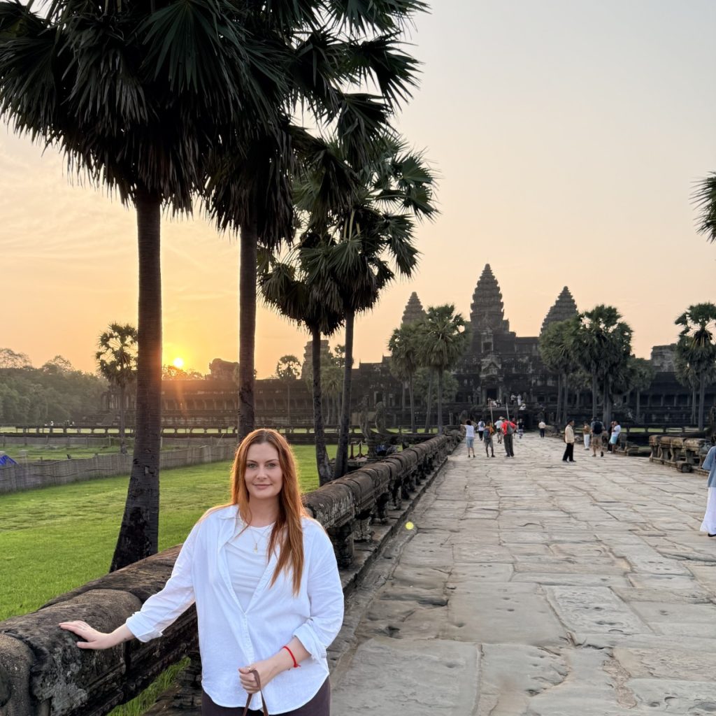 Alana exploring the incredible Angkor Wat, one of Cambodia’s most iconic and unforgettable landmarks